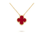 [Plus&Max]CLOVER 15MM CARNELIAN SINGLE FLOWER NECKLACE