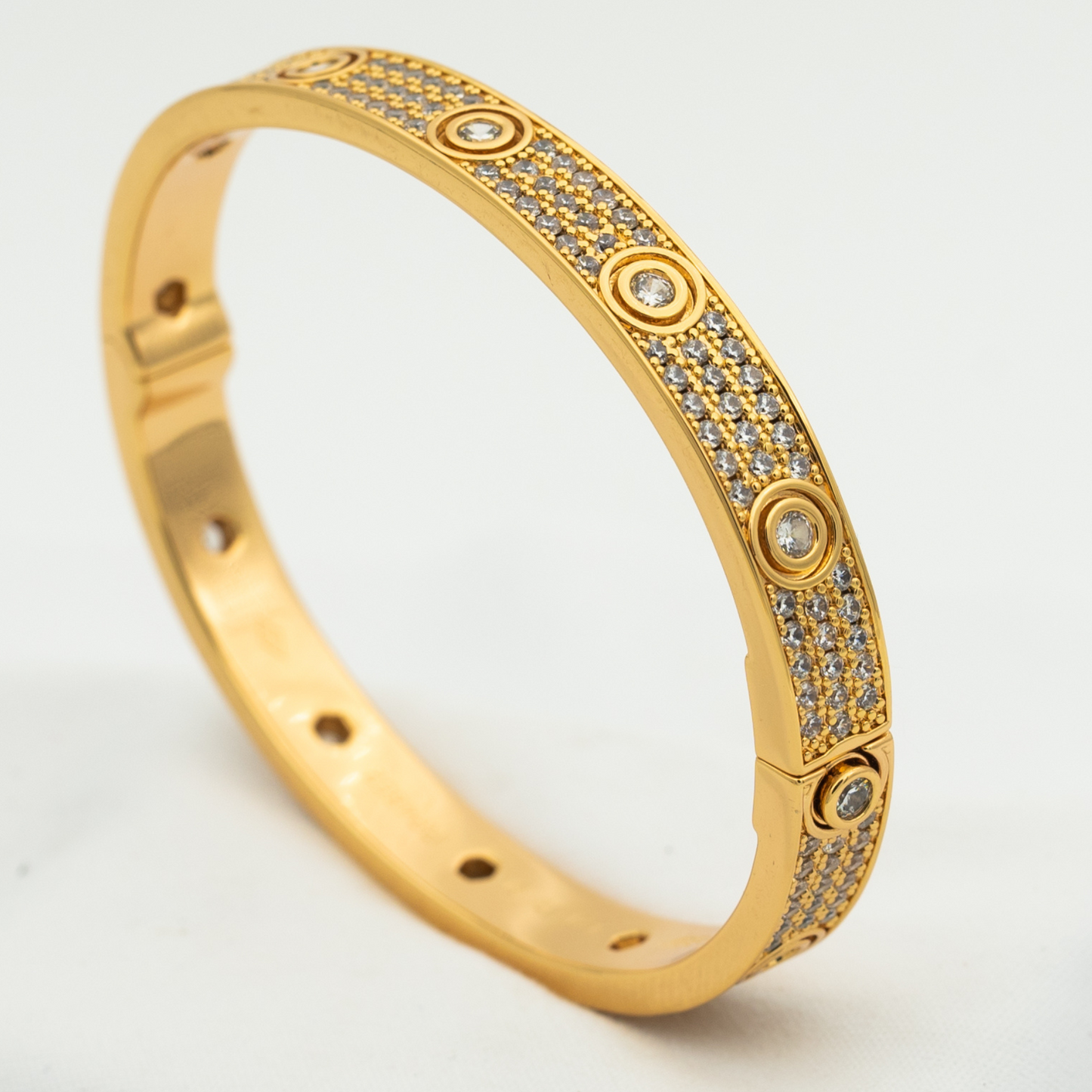 [Max Jewelry ]LOVE BRACELET 6.1MM DIAMOND-PAVED 10 BIG DIAMONDS