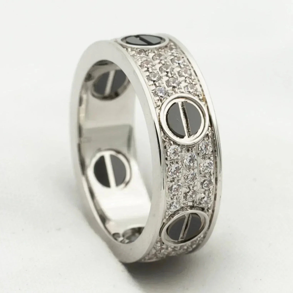 [Plus&Max]LOVE RING 5.5MM DIAMONDS PAVED CERAMIC