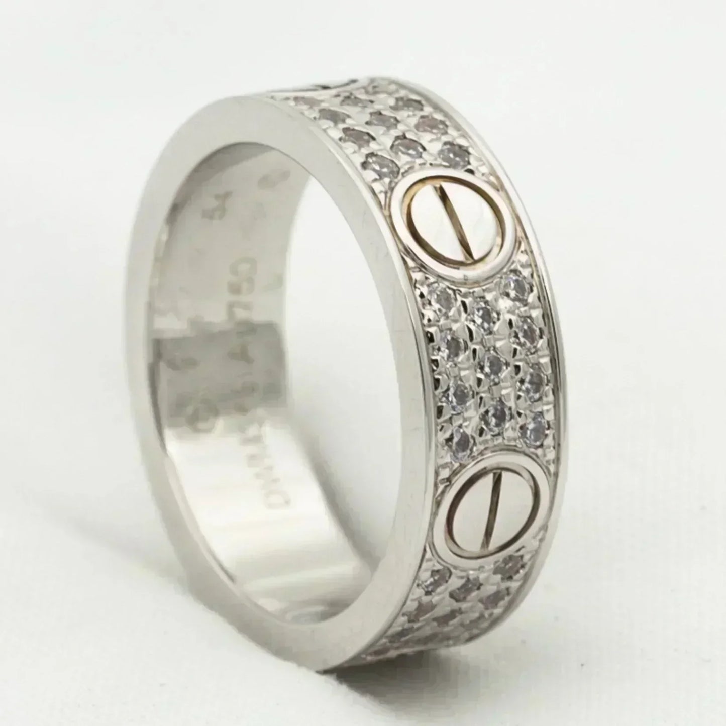 [Max Jewelry ]LOVE RING 5.5MM DIAMONDS PAVED