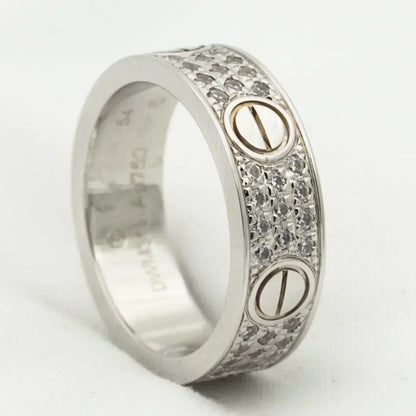 [Max Jewelry ]LOVE RING 5.5MM DIAMONDS PAVED