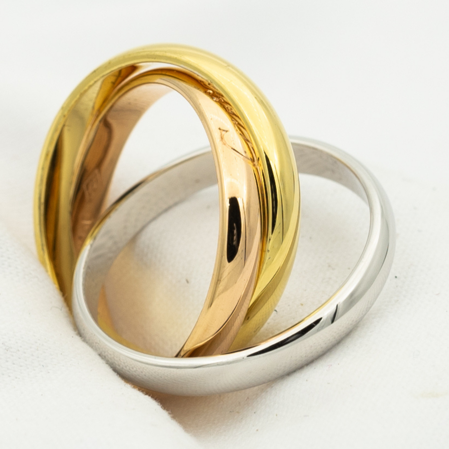 [Max Jewelry ]TRINITY RING GOLD PINK GOLD SILVER