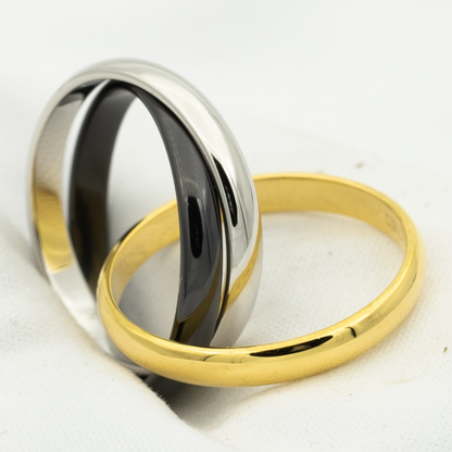 [Max Jewelry ]TRINITY RING BLACK GOLD SILVER