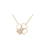 [Plus&Max]CLOVER MOP DIAMOND ROSE GOLD NECKLACE