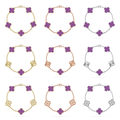 [Max Jewelry ] CLOVER 5 MOTIF VIOLET BRACELET COLLECTION