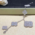 [Plus&Max]CLOVER 6 MOTIFS SILVER DIAMOND BRACELET