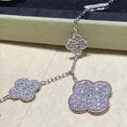 [Plus&Max]CLOVER 6 MOTIFS SILVER DIAMOND BRACELET
