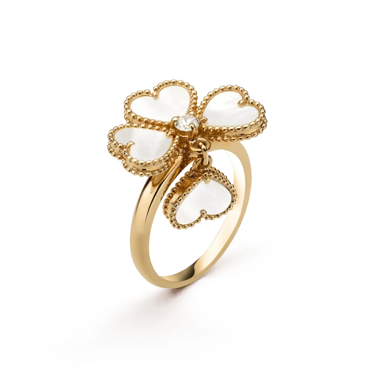[Plus&Max]SWEET CLOVER WHITE MOP RING