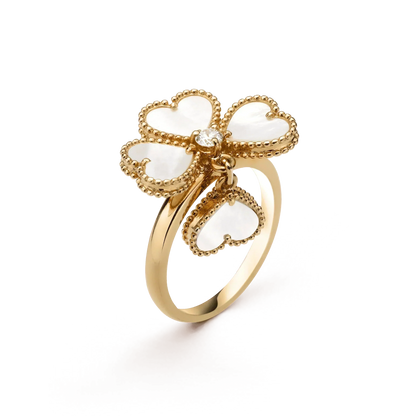[Max Jewelry ]SWEET CLOVER WHITE MOP RING
