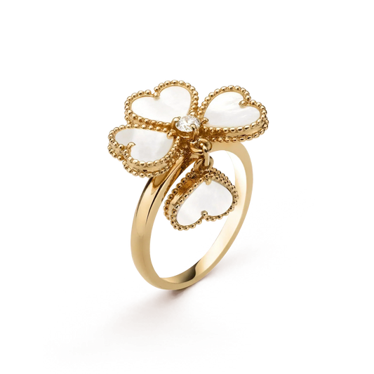 [Max Jewelry ]SWEET CLOVER WHITE MOP RING