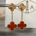[Plus&Max]CLOVER 2 MOTIF  LASER CARNELIAN EARRINGS