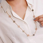 [Plus&Max]CLOVER 20 MOTIFS DARK MOP DIAMOND  NECKLACE