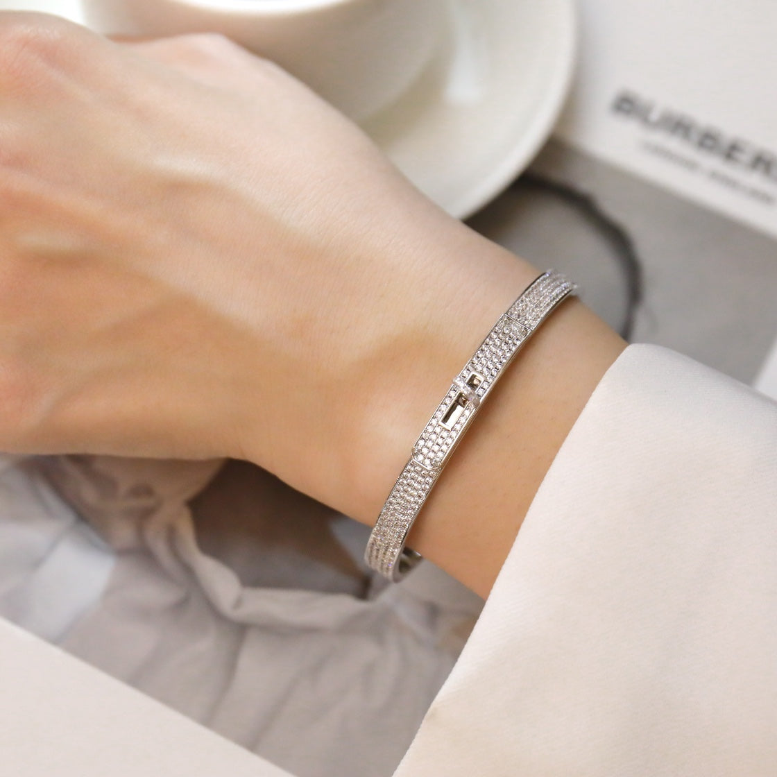 [Max Jewelry ]KELLY BRACELET DIAMOND PAVED