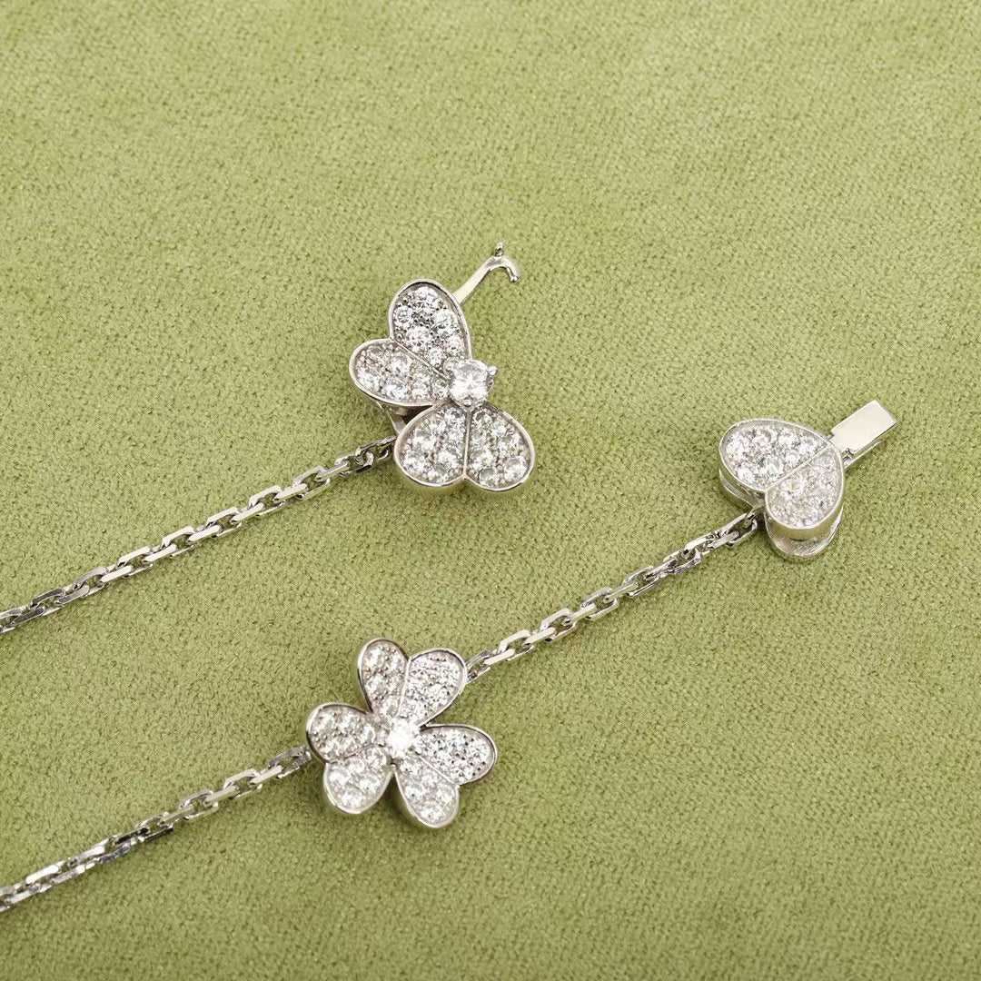[Max Jewelry ]FRIVOLE SILVER 9 FLOWERS NECKLACE
