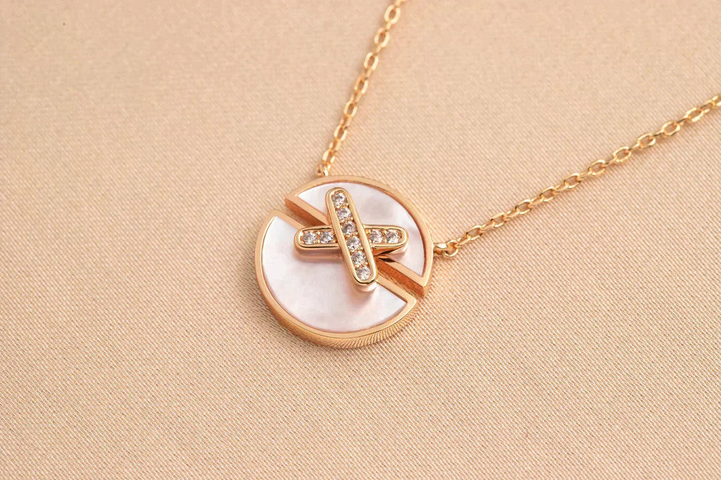 [Plus&Max]JEUX DE ROSE GOLD DIAMOND NECKLACE
