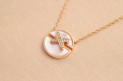 [Max Jewelry ]JEUX DE ROSE GOLD DIAMOND NECKLACE
