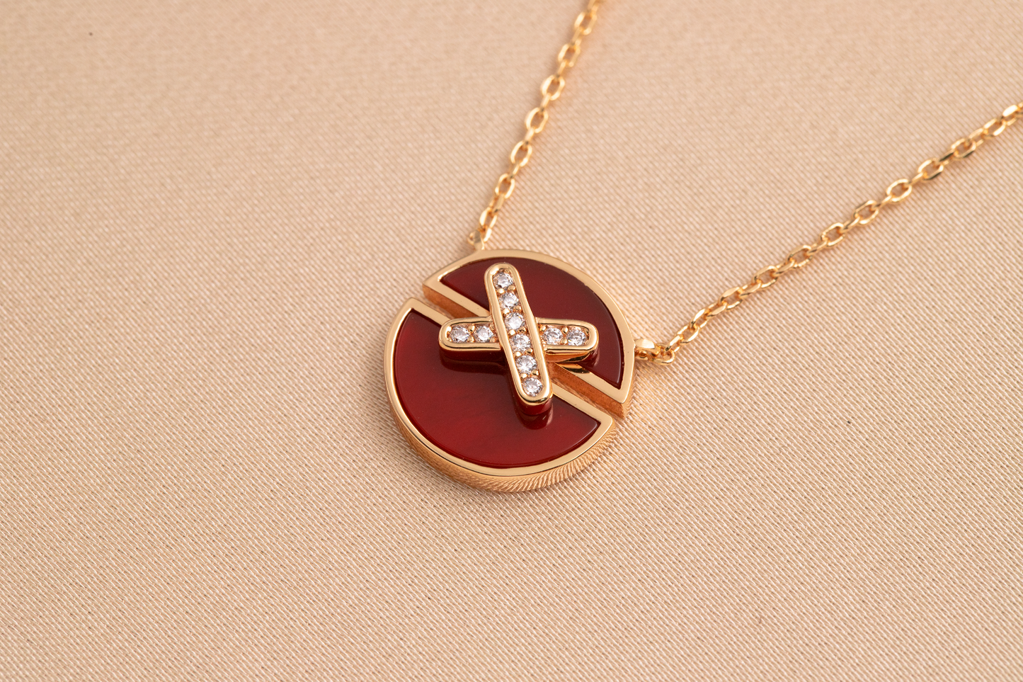 [Max Jewelry ]JEUX DE PINK GOLD DIAMOND NECKLACE