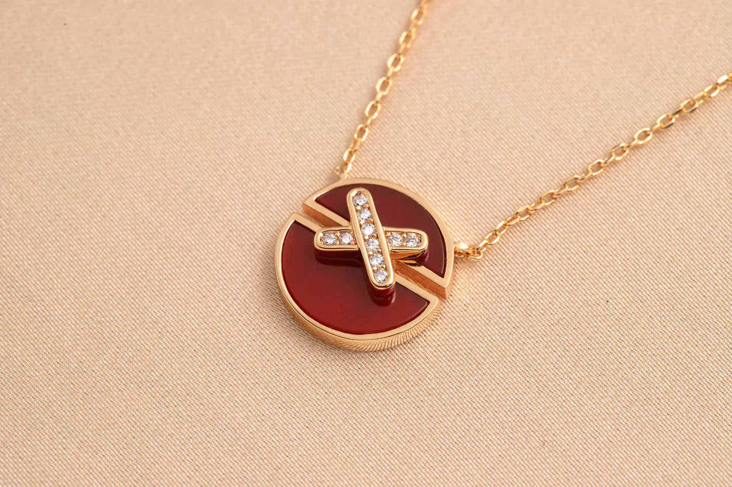 [Max Jewelry ]JEUX DE ROSE GOLD DIAMOND NECKLACE