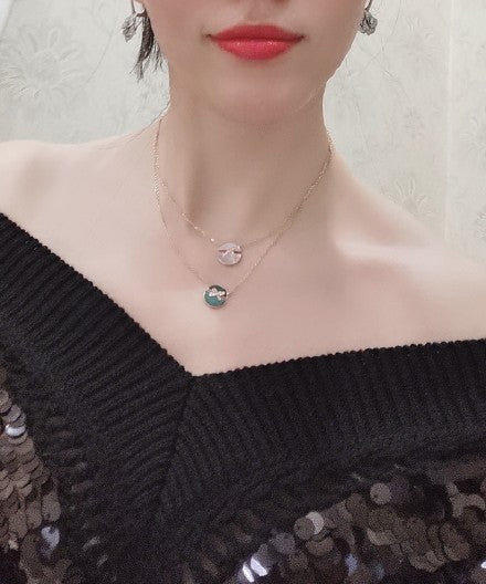 [Max Jewelry ]JEUX DE PINK GOLD DIAMOND NECKLACE