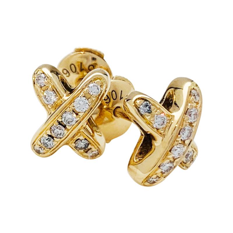 [Max Jewelry ]JEUX DE GOLD DIAMOND EARRINGS