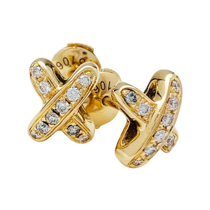 [Max Jewelry ]JEUX DE GOLD DIAMOND EARRINGS