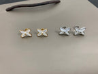 [Plus&Max]JEUX DE WHITE MOP SILVER DIAMOND EARRINGS