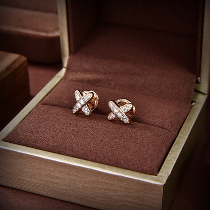 [Max Jewelry ]JEUX DE GOLD DIAMOND EARRINGS