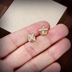 [Plus&Max]JEUX DE GOLD DIAMOND EARRINGS