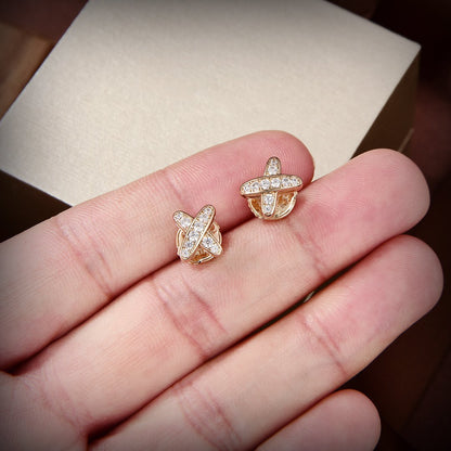 [Max Jewelry ]JEUX DE GOLD DIAMOND EARRINGS