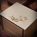 [Plus&Max]JEUX DE GOLD DIAMOND EARRINGS
