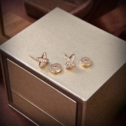 [Max Jewelry ]JEUX DE GOLD DIAMOND EARRINGS