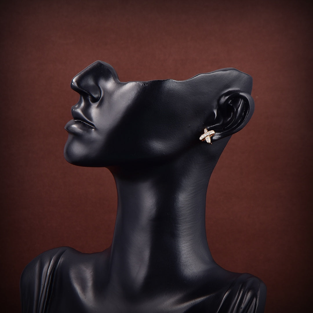 [Max Jewelry ]JEUX DE GOLD DIAMOND EARRINGS