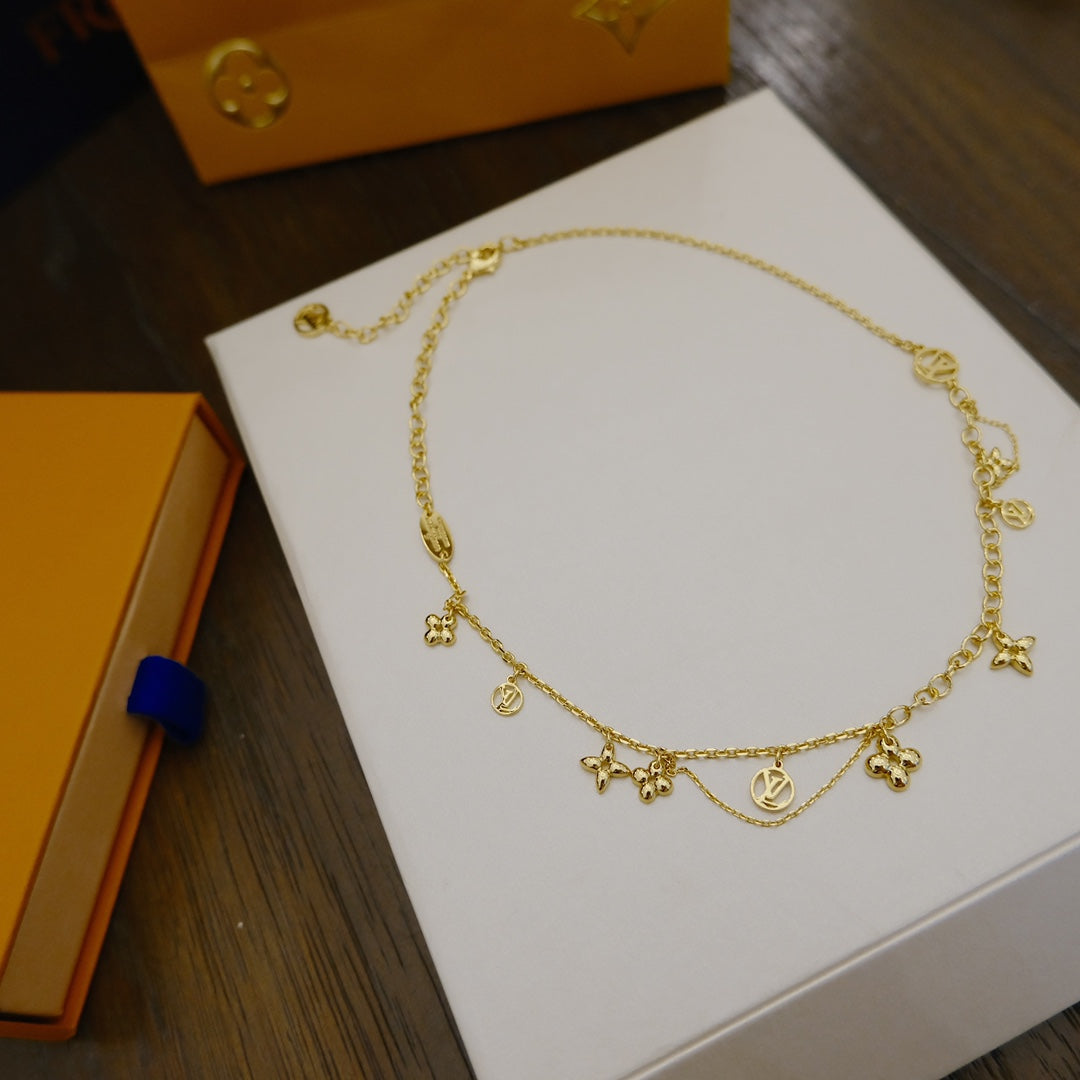 [Max Jewelry ]BLOOMING SUPPLE NECKLACE BRASS