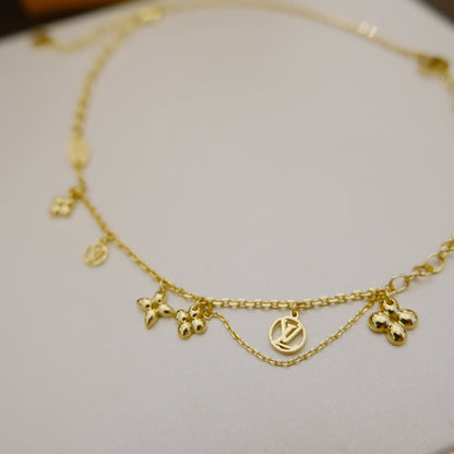 [Max Jewelry ]BLOOMING SUPPLE NECKLACE BRASS