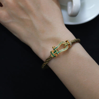 [Max Jewelry ]FORCE 10 GOLD GREEN DIAMOND PAVED