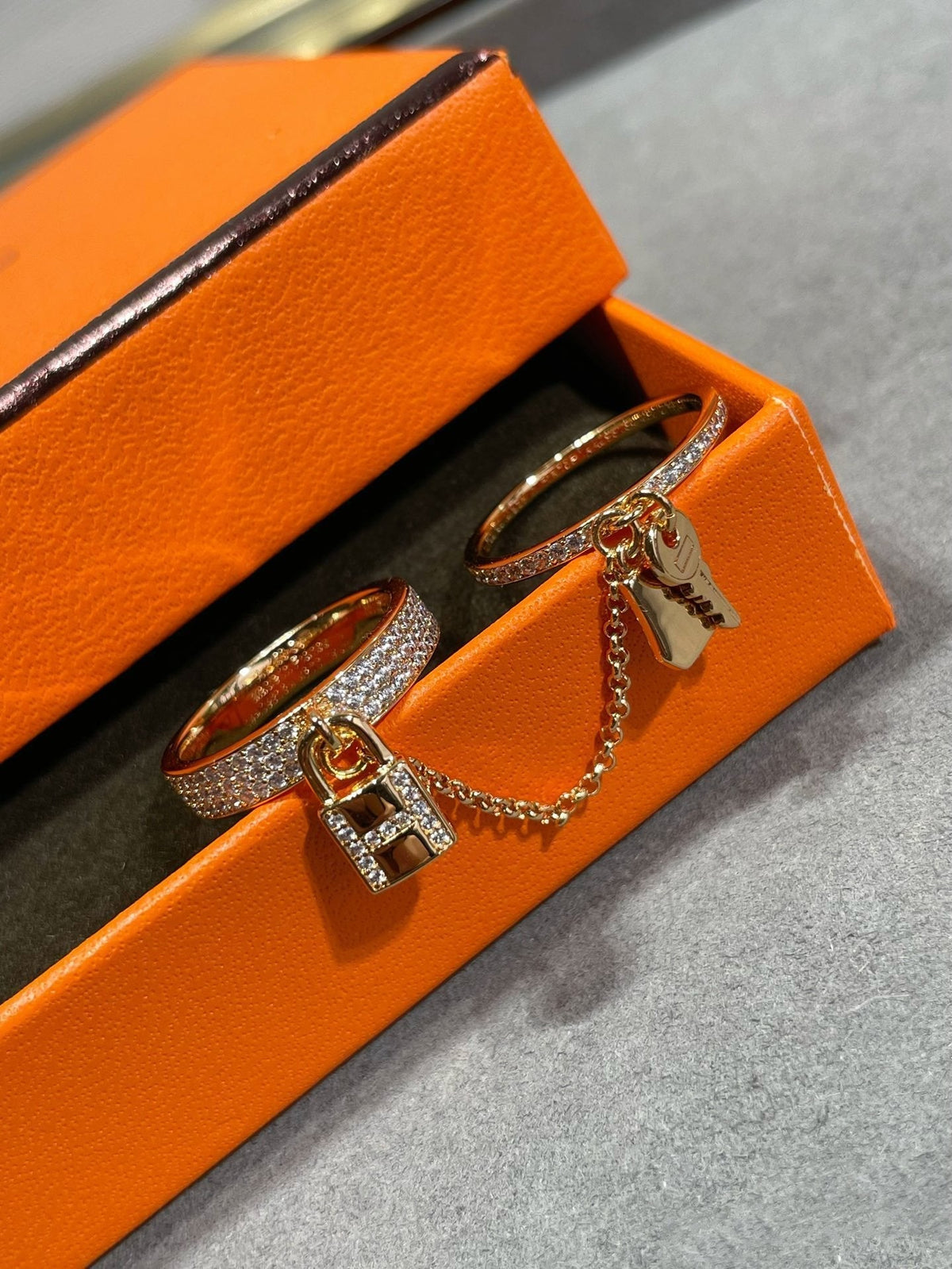 [Plus&Max]HM KELLY CLOCHETTE DOUBLE RING IN  WITH DIAMONDS