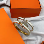 [Plus&Max]CLASSIC HM CLIC WHITE 8MM ENAMEL BRACELET
