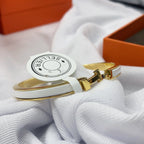 [Plus&Max]CLASSIC HM CLIC WHITE 8MM ENAMEL BRACELET