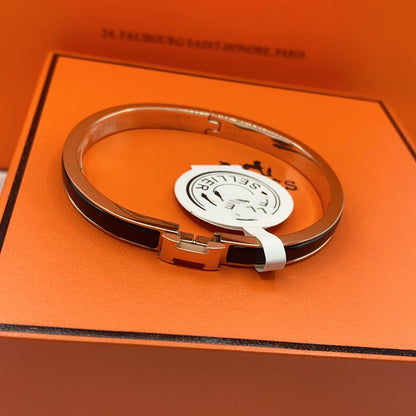 [Max Jewelry ]CLASSIC HM CLIC BLACK 8MM ENAMEL BRACELET