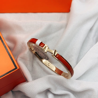 [Max Jewelry ]CLASSIC HM CLIC RED 8MM ENAMEL BRACELET