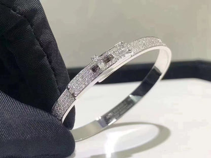 [Max Jewelry ]HM KELLY BRACELET IN SILVER AND FULL PAVE DIAMOND