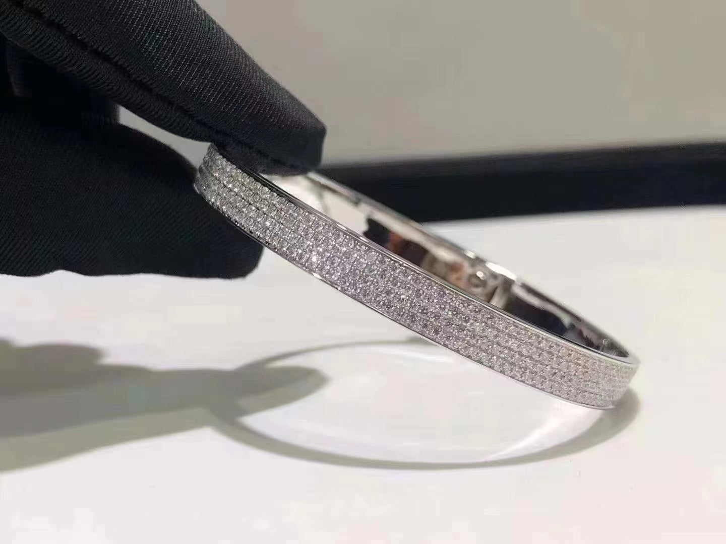 [Max Jewelry ]HM KELLY BRACELET IN SILVER AND FULL PAVE DIAMOND