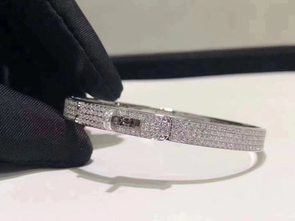 [Max Jewelry ]HM KELLY BRACELET IN SILVER AND FULL PAVE DIAMOND