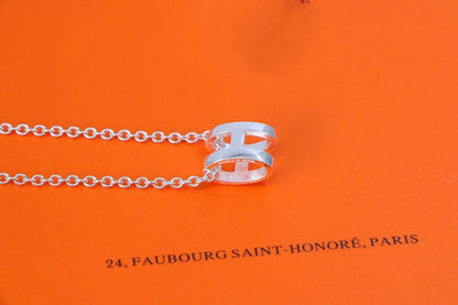 [Max Jewelry ]HM NECKLACE H LETTER OVAL SERIES