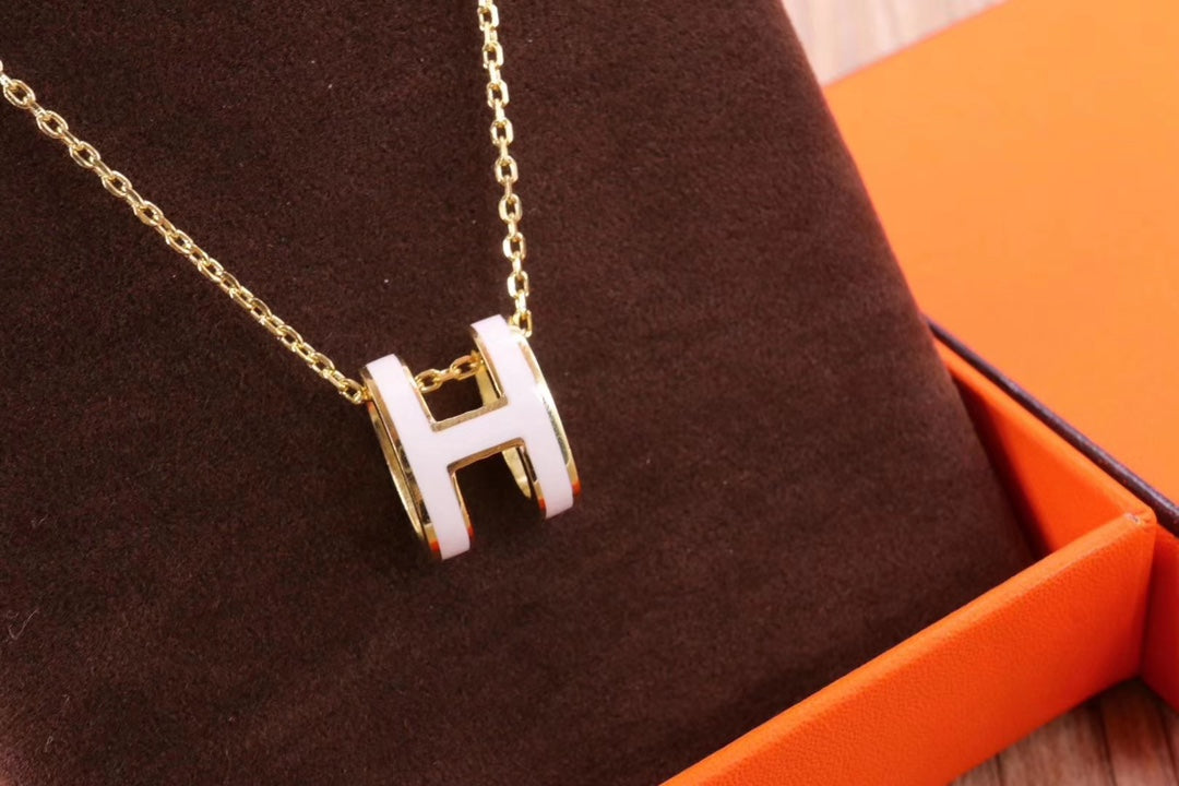 [Max Jewelry ]HM CLIC YELLOW ENAMEL GOLD NECKLACE
