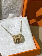 [Plus&Max]HM CLIC YELLOW ENAMEL GOLD NECKLACE