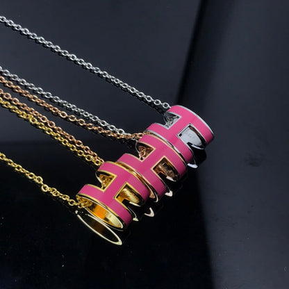 [Max Jewelry ]H NECKLACE PINK