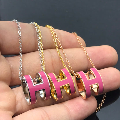[Max Jewelry ]H NECKLACE PINK
