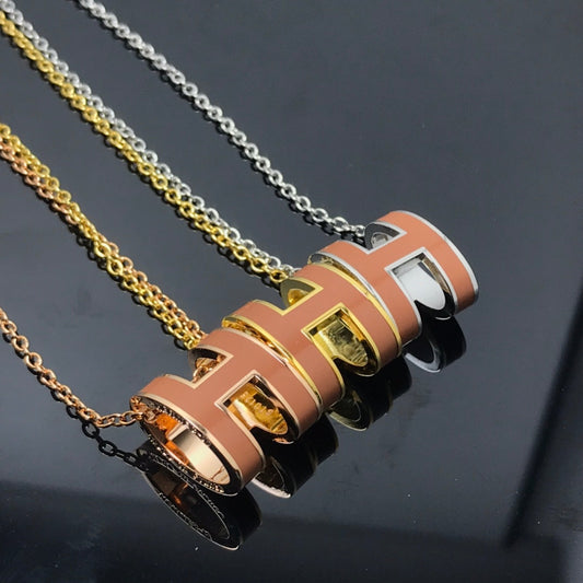 [Max Jewelry ]H NECKLACE BROWN