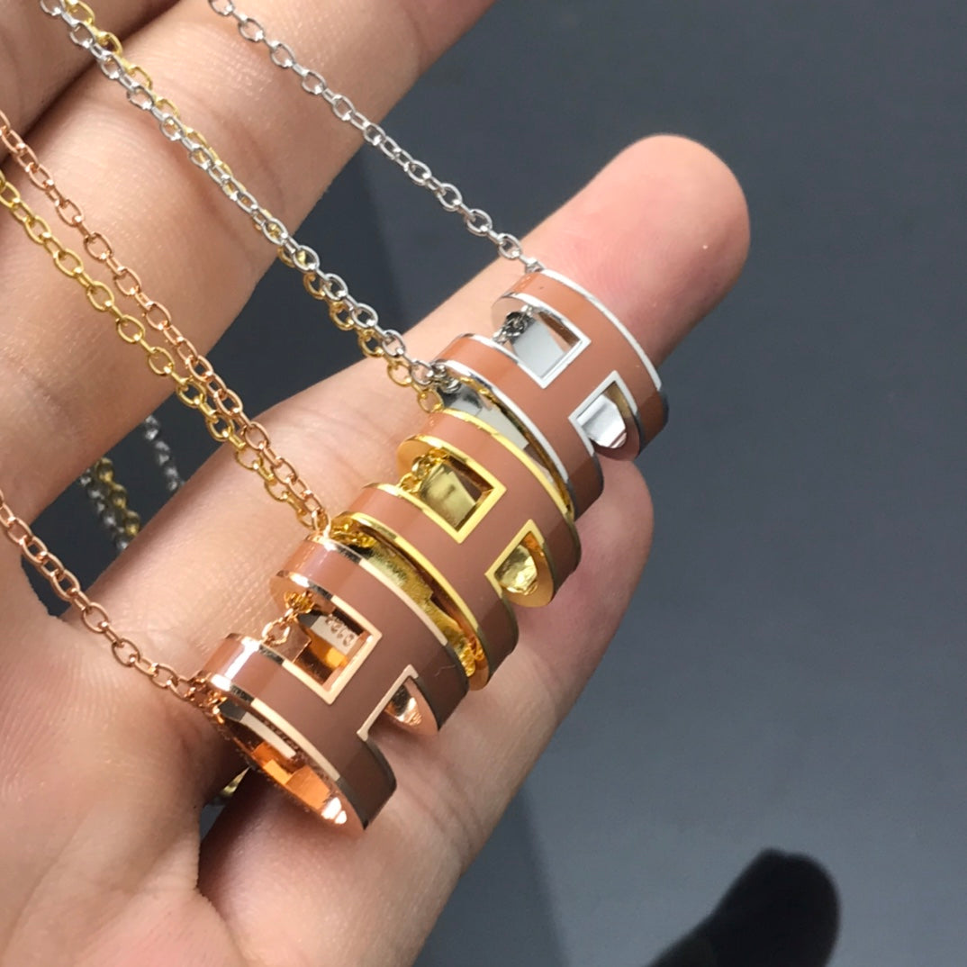 [Max Jewelry ]H NECKLACE BROWN